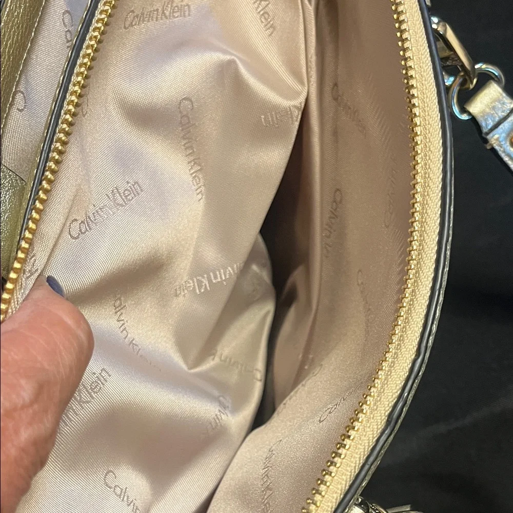 Calvin Klein Metallic Gold Satchel